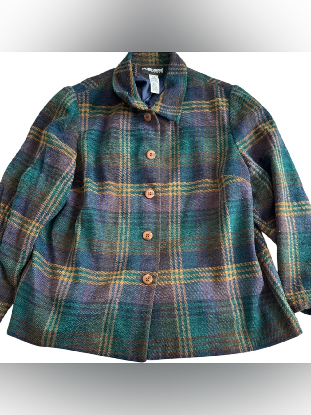 Sag Harbor woman plaid jacket